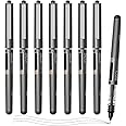 M&G 8 Pcs Fine Point Pen Liquid Rollerball Pens, 0.5mm Black Ink Pens Ultra Fine Point Pens Smooth Writing for Note Taking, Office School Supplies Student Women Men
