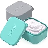 Bentgo Sidekicks 2-Pack Silicone Container Set - Dipping Sauce Cups for Condiments & Small Snacks, Reusable, Durable, & Leak-Proof Liquid Storage, Salad Dressing Container - 2.6 oz (Gray & Aqua)