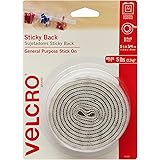 VELCRO Brand 5 Ft x 3/4 In | White Tape Roll with Adhesive | Cut Strips to Length | Sticky Back Hook and Loop Fasteners | Per