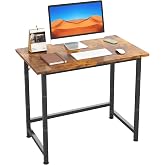 COTUBLR Small Desk, 24 Inch Small Computer Desk for Spaces, Compact Tiny Mini Simple Desk Table for Bedroom Home Office Writing Work Study Kids Student Teacher, Bonus Mousepad, Rustic Brown