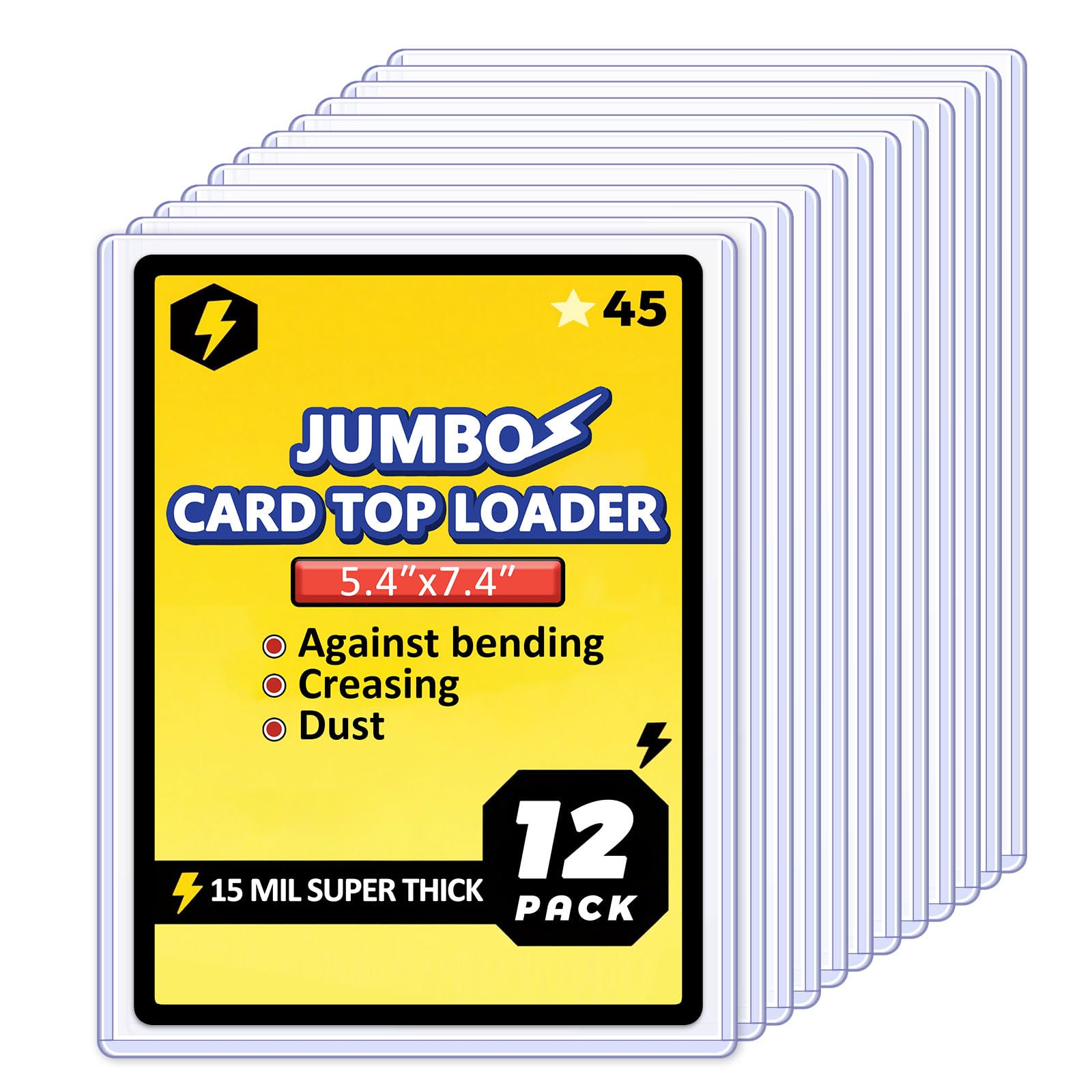 Jumbo Card Hard Sleeves, Top Loader for 5.4x7.4″ 5.4x7.4 inches, Clear