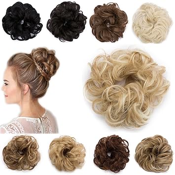 Scrunchy Scrunchie Hair Bun Curly Hair Extensions Synthetic Hair