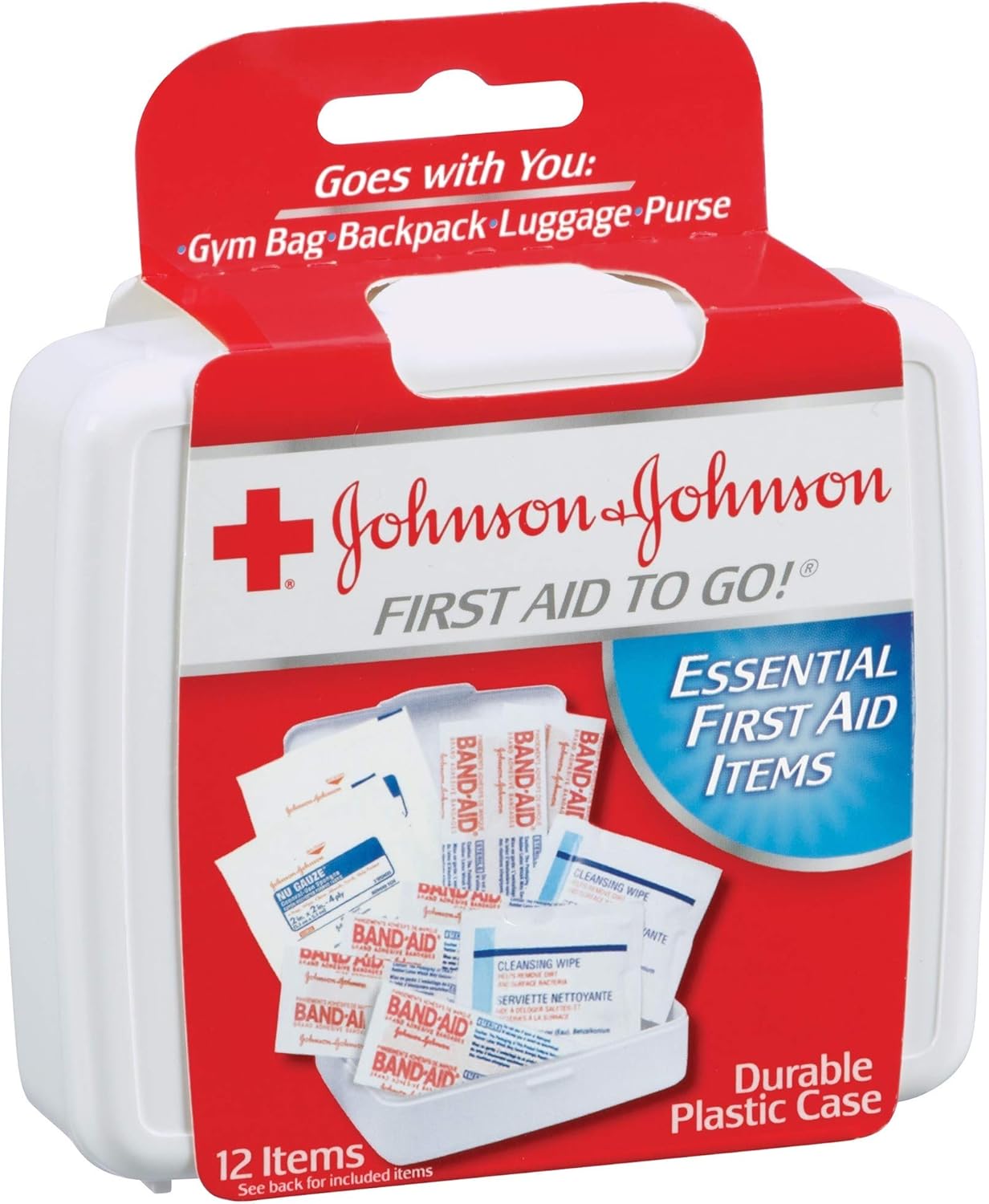 Johnson & Johnson First-aid to Go in Durable Plastic Case 12 Items in Each Kit: Health & Personal Care