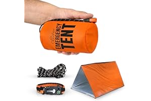 CloudTen Emergency Tent: Lightweight 2 Person Survival Tent with Multi-Function Paracord Bracelets - Essential Survival Gear & Bug Out Bag Items for Preppers, Hikers, Survivalists, Campers, Boy Scouts