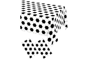 WNINK 2 Pack Soccer Party Tablecloths Soccer Theme Disposable Plastic Table Cloth Soccer Sports Party Table Covers for Soccer Theme Birthday, Outdoor Picnic Party Supplies Decor, 54 x 108 Inch