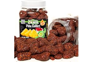 Dulces Colibri - Pina Colibri | PREMIUM | MEDIUM SPICY | Bold Intense Mexican Flavors | 12oz Jar | Mess Free | Soft Chewy Pineapple Bites