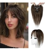 Human Hair Topper with Bangs, 3.15x4.33 Silk Base, 360° Coverage Amazon.com : Hairro Human Hair Toppers with Bangs, 3D 360  main image 2