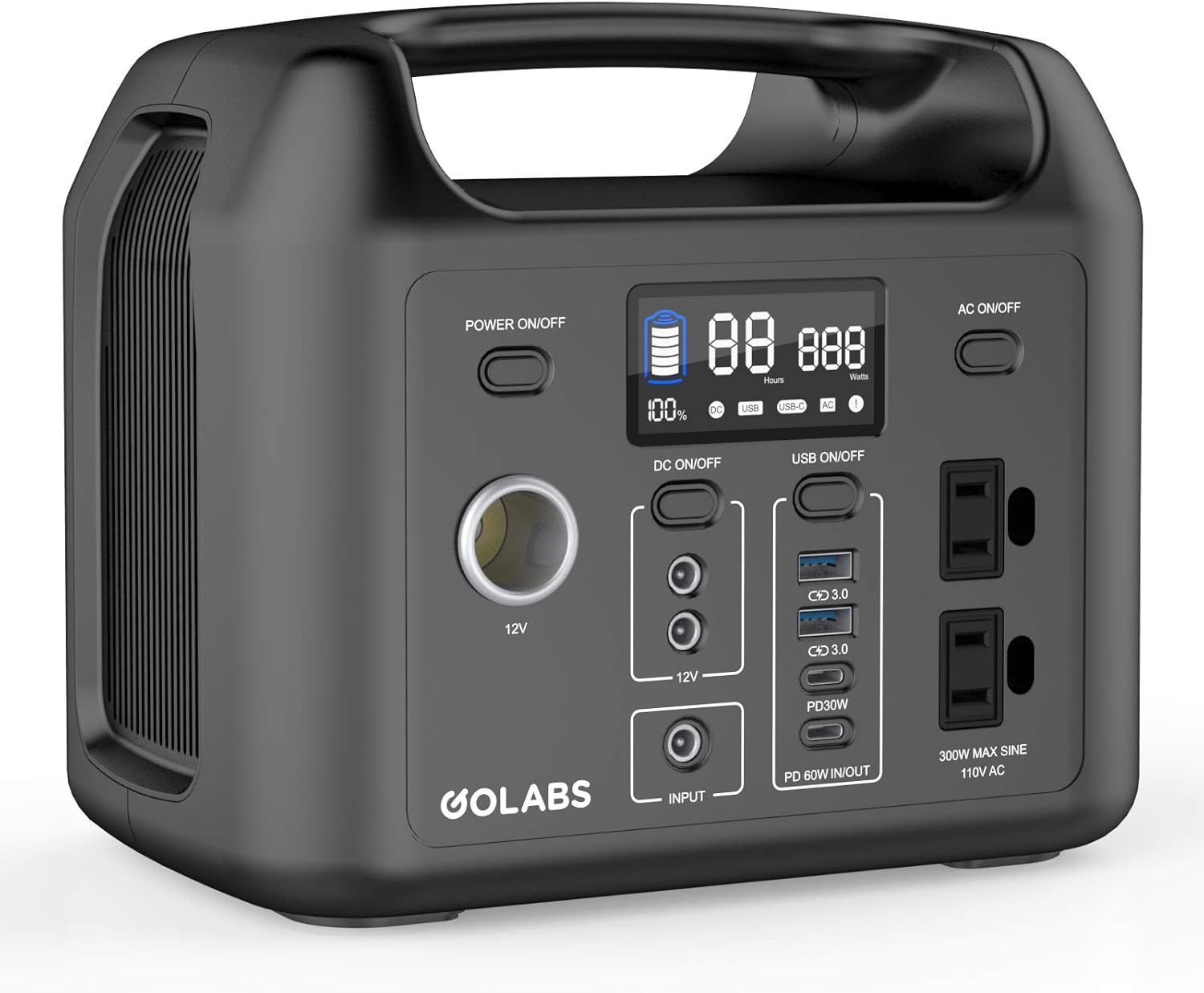 Amazon Com Golabs Portable Power Station 299wh Lifepo4 Battery Backup Pd 60w Type C Quick Charge 300w Pure Sine Wave Ac Outlet Solar Generator Power Supply For Outdoor Camping Fishing Travel Emergency Cpap