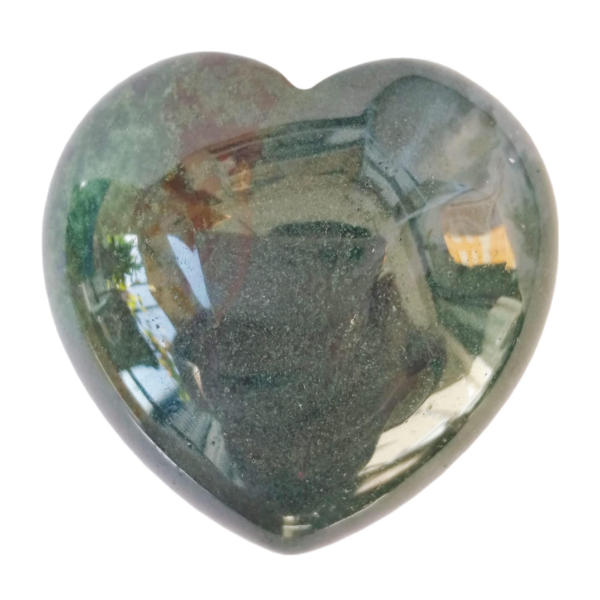 Manekieko Natural India Agate Palm Worry Carved Heart Love Stone,40mm Crystals and Healing Stones