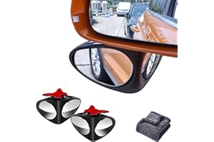 HD Car Blind Spot Elimination Mirror, 360° Rotatable Rain/Fog Resistant Blind Spot Mirror, Side Mirror Blindspot for Cars, Tr