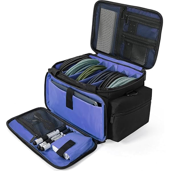 HODRANT Borsa Per Cavi DJ, Grande Custodia Per Cavi DJ Con Robusto Fondo Imbottito E Divisori, Organizer Da Viaggio Per DJ Gear Per Microfoni, Laptop Da 14", Strumenti Musicali, Solo Borsa