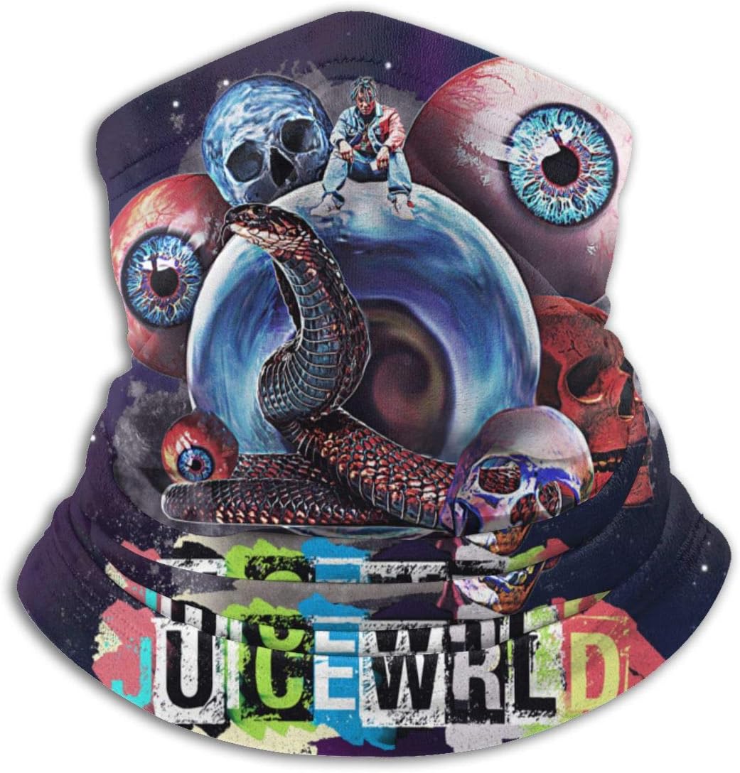 Juice WRLD Stylish Face Mask Bandana for Raves Festivals Dust Sports Fishing Face Shield Headband Seamless Tube Neck Gaiter Black
