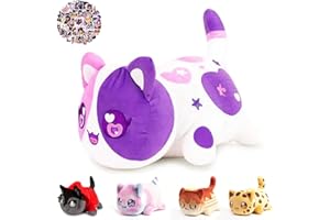 Apushmeu 61-PCS 丨 11-inches Apushmeu Cat Plush + 60-Sticker - Blind Box Meows Cat Plush Collection - 100% Polyester Plushie Pillow Embroidered - Cat Stuffed Animal Collectible (Apushmeu Cat)