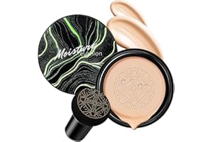 RUOYILIN Mushroom Head Air Cushion CC Cream - BB Cream Face Makeup for Mature Skin, Moisturizing Cover Balm Foundation & Long-Lasting Color Correcting Concealer, Even Skin Tone for All Skin Types (Ivory)