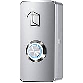 Push to Exit Button with LED Light for Door Access Control System Zinc Alloy Shell NO/COM Output Mini Size Classic Shape