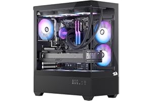 Redragon CA606 Gaming Back-Mounted PC Case, ATX Computer Chassis w/ 3 x 120mm Fans Pre-Installed & High Airflow Perforated Pa