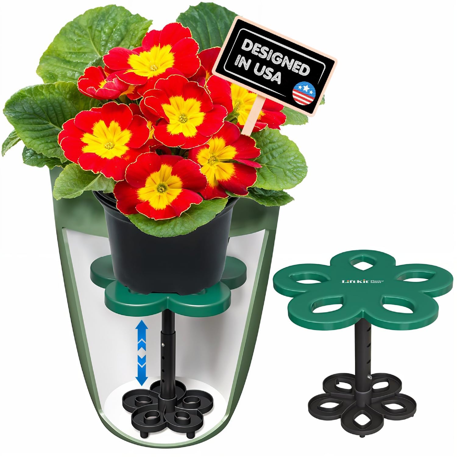 Lift Kit Planter Insert, Short Tapered Lift, Fill Bottom of Tall Flower Pots and Large Plant Containers, Indoor and Outdoor Planters (7-10” Rise, 6" Base, 10" Top)