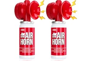 FINGIG Air Horn 1.4oz 2pcs, Loud Mini Safety Boat Air Horn Can, Sports Event Starting Horn, Mini Small Compressed Blow Fog Bear Air, Celebrate Victory（2,Red）