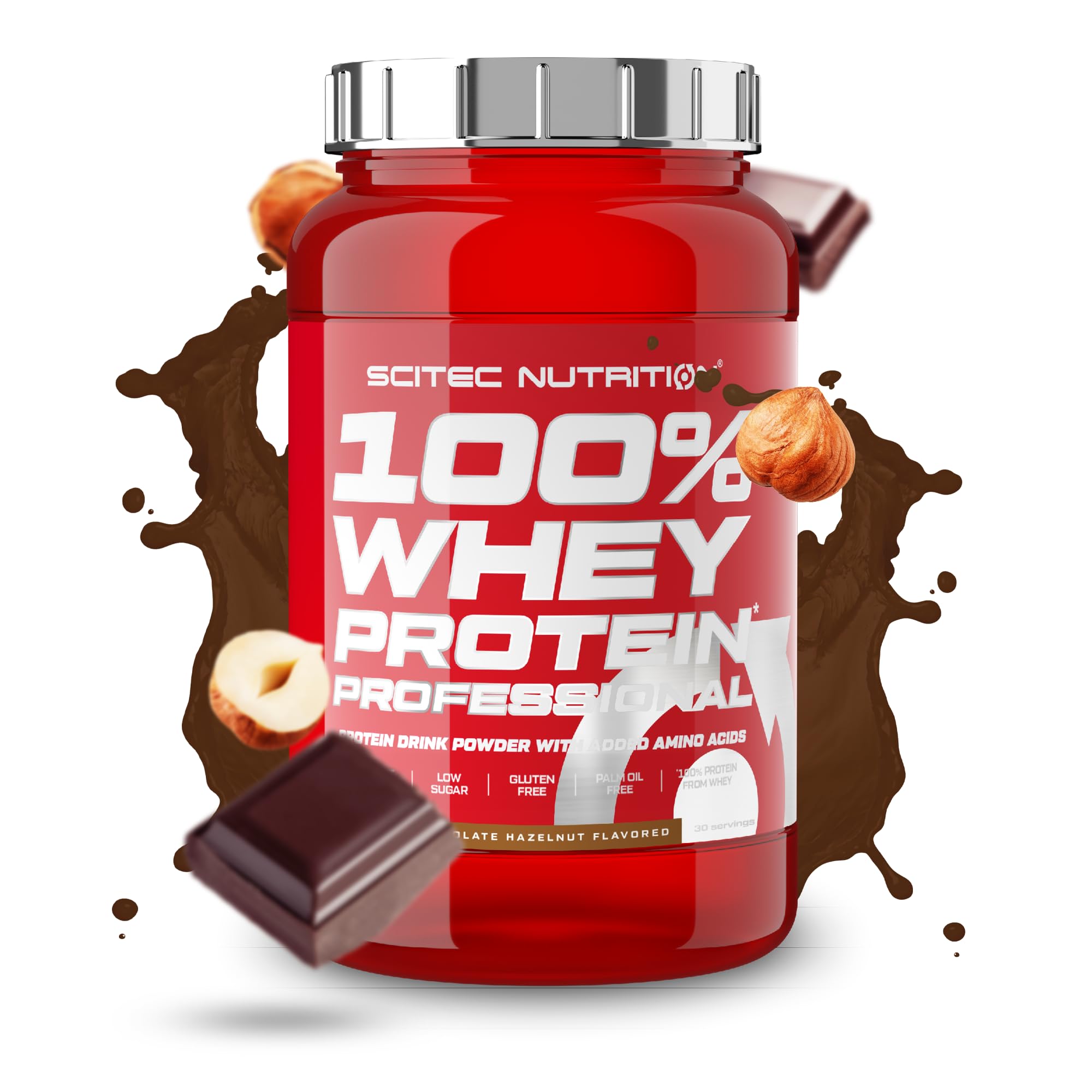 Scitec Nutrition 100% Whey Protein Professional – Enhanced with Extra Amino Acids & Digestive Enzymes – Gluten-Free – Palm Oil Free, 920 g, Chocolate-Hazelnut