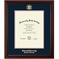 Framerly - Liberty University School of Divinity 13" w x 17" h Diploma Frame - Fits a master's and phd - Gold Embossed Diploma Frame - Cherry Moulding with Navy and Red Matting - Officially Licensed