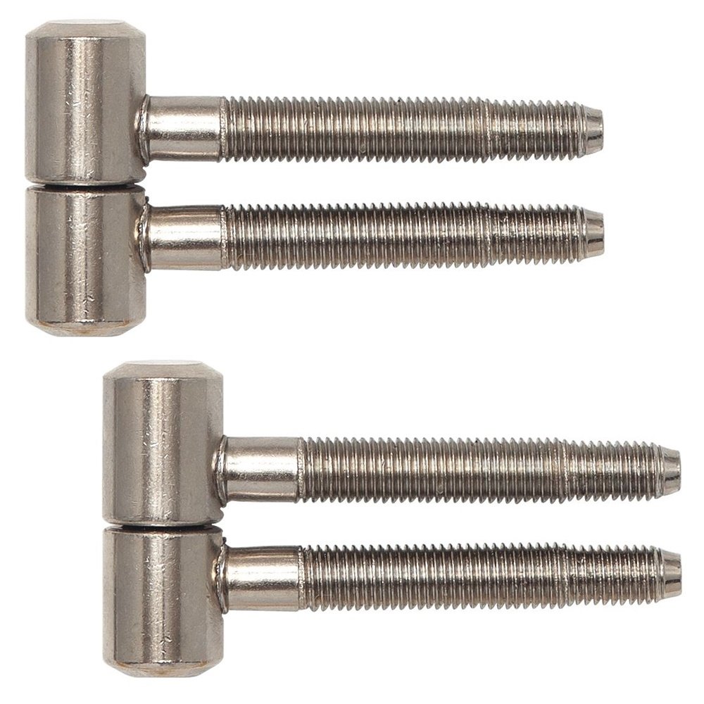 Gedotec Door Hinges for Interior Doors Renovation Hinges 2-piece Drill-in Hinges for rebated Wooden Doors | Size ø 16 mm | Metal Nickel-Plated matt | Load Capacity up to 40 kg