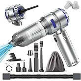 WINWEND Portable Car Vacuum - 22000PA Cars Vacuum Cleaner High Power 4 in 1 Compressed Air Duster & Air Blower & Pump Hand Held Vacuums Cordless with Brushless Motor for Car Home Office Blue