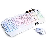 HAVIT Rainbow Backlit Wired Gaming Keyboard and Mouse Combo (White) [ Updated Version ]
