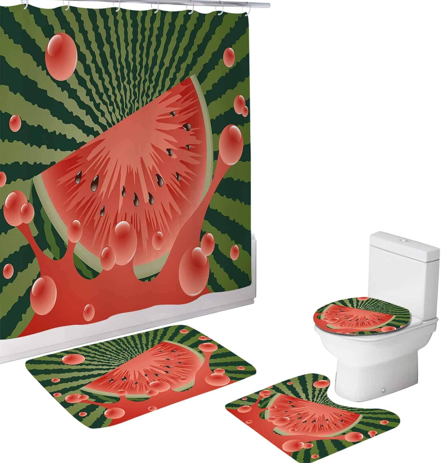 Juego de 4 piezas de baño de verano, frutas de playa, vegetarianas de