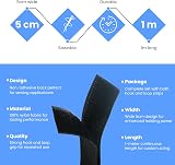 On1shelf Black Sew On Hook and Loop Tape Set 5cm-1m Nylon Fabric Fastener view 3