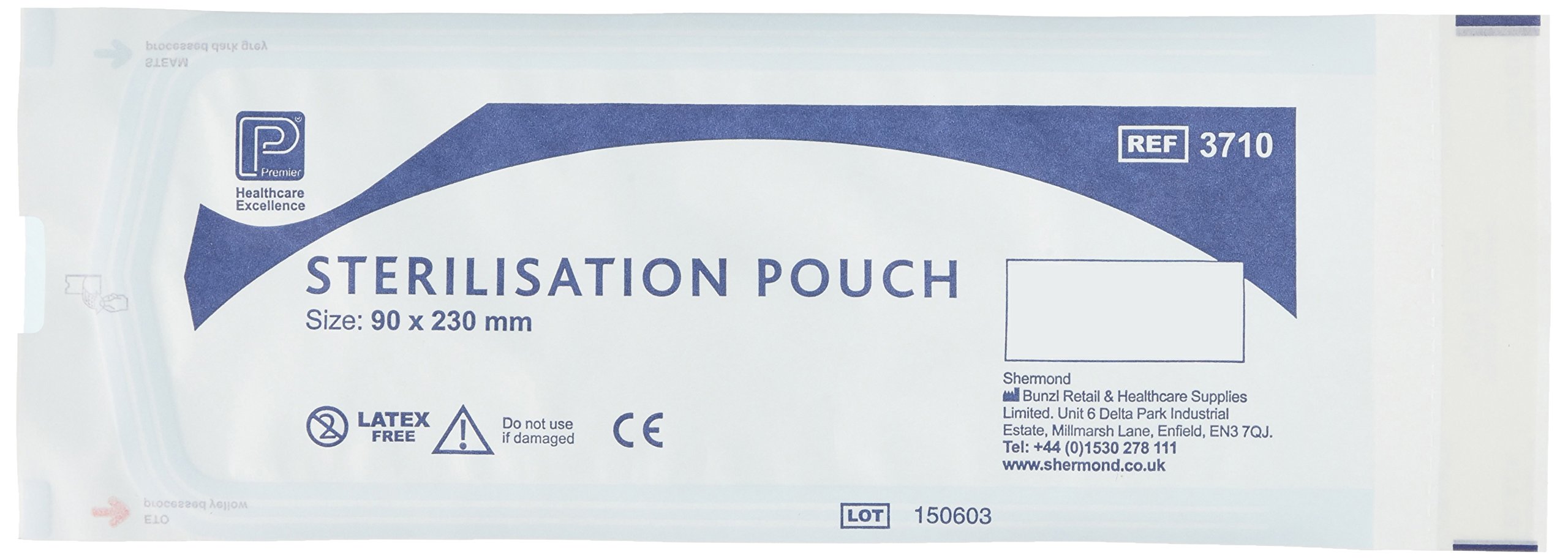 Premier 3710 Clear View Sterilisation Pouche 90Mmx230Mm (Pack of 200)