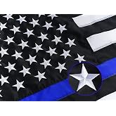 Homissor Thin Blue Line Flag 2x3 Outdoor - Embroidered Stars Police Flags, Heavy Duty Back Lives Matter Banner with 2 Brass Grommets