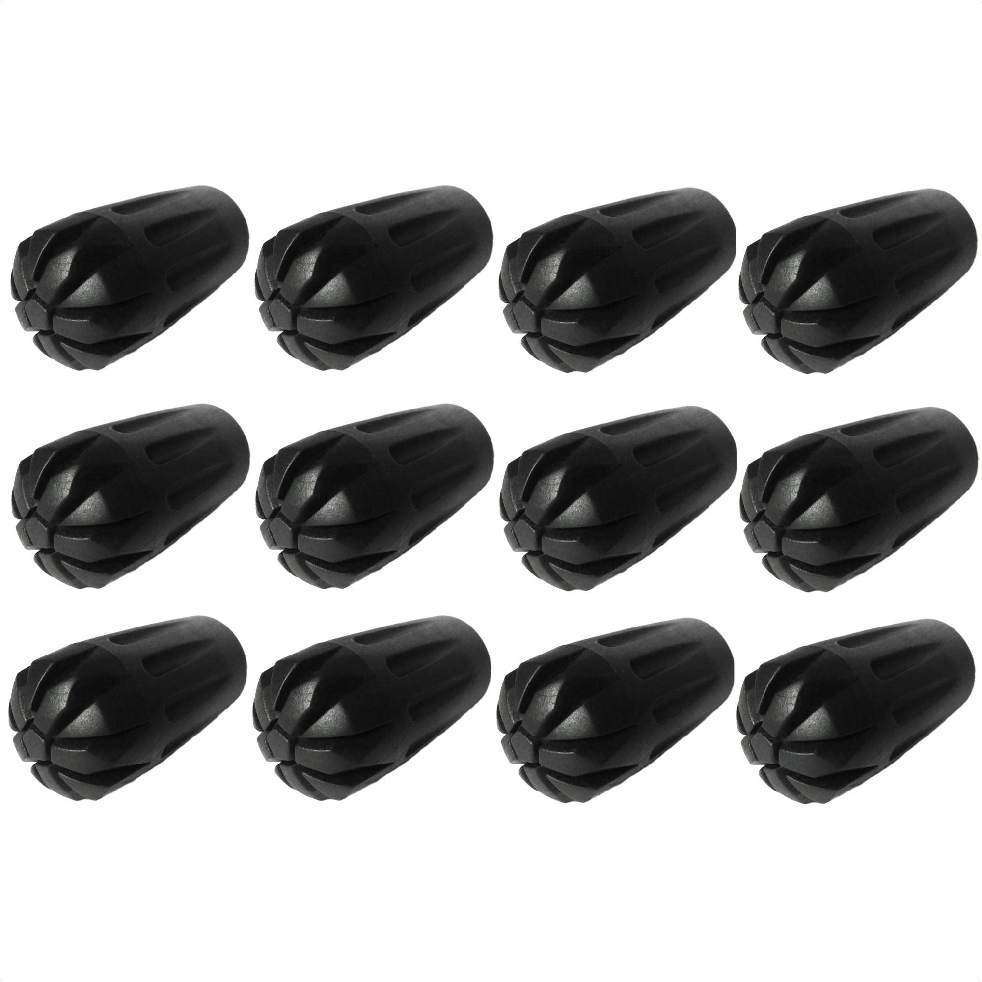 MIGHTY PEAKS 12 Pieces / 6 Pairs of X-4LTS Rubber Tips for Trekking Poles for all common Hiking poles, Hiking Sticks, Nordic Walking Poles with a inner diameter of 10mm/0.4"
