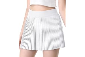 QooNoo Girls Pleated Athletic Skirts with Shorts 2 in 1 Tennis Skorts with Pocket High Waist Golf Skirt for Youth Kids