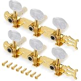 1 Pair Classical Guitar Tuners, Guitar Tuner Pegs, 3L3R Classical Acoustic Tuners Machine Heads Keys Part Parts Accessories, Gold