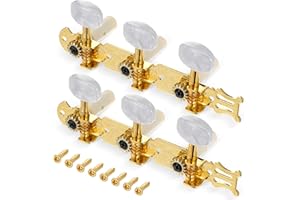 FDCZEYXIOR 1 Pair 3L3R Classical Guitar Tuning Pegs Keys, Guitar Tuners Machine Heads Keys Part Parts Accessories, Gold