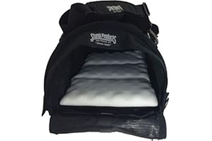 STURDI PRODUCTS SturdiBag Small Pet Travel Carrier: Flexible Height for Cat and Dog Soft Sided with Safety Clips and Seatbelt Straps | Black, 18" x 10" x 10" (PN: SB1-PRO-BL)
