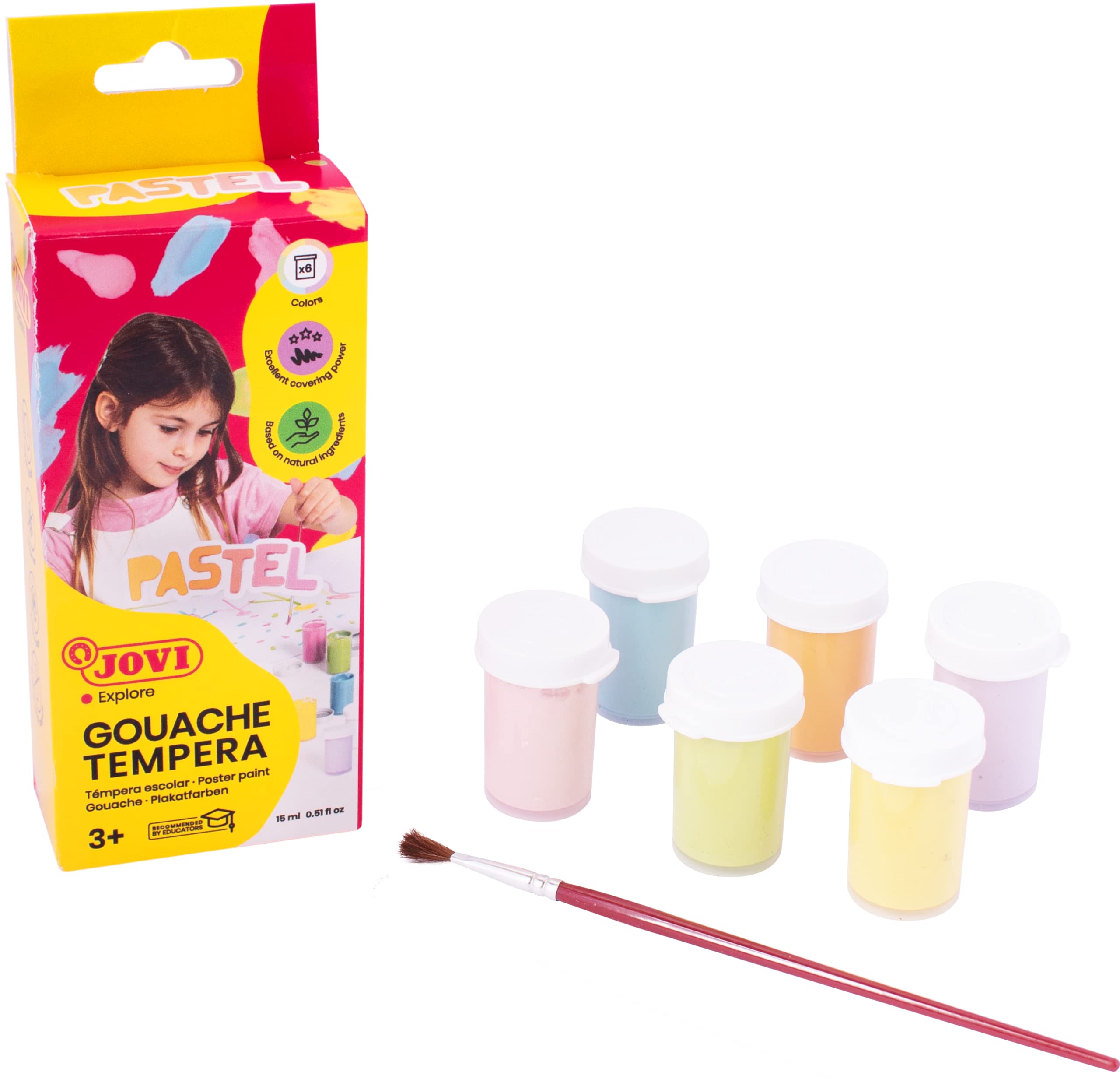 JOVI 520P Tempera, Assorted Colours, 6 Farben à 15 ml