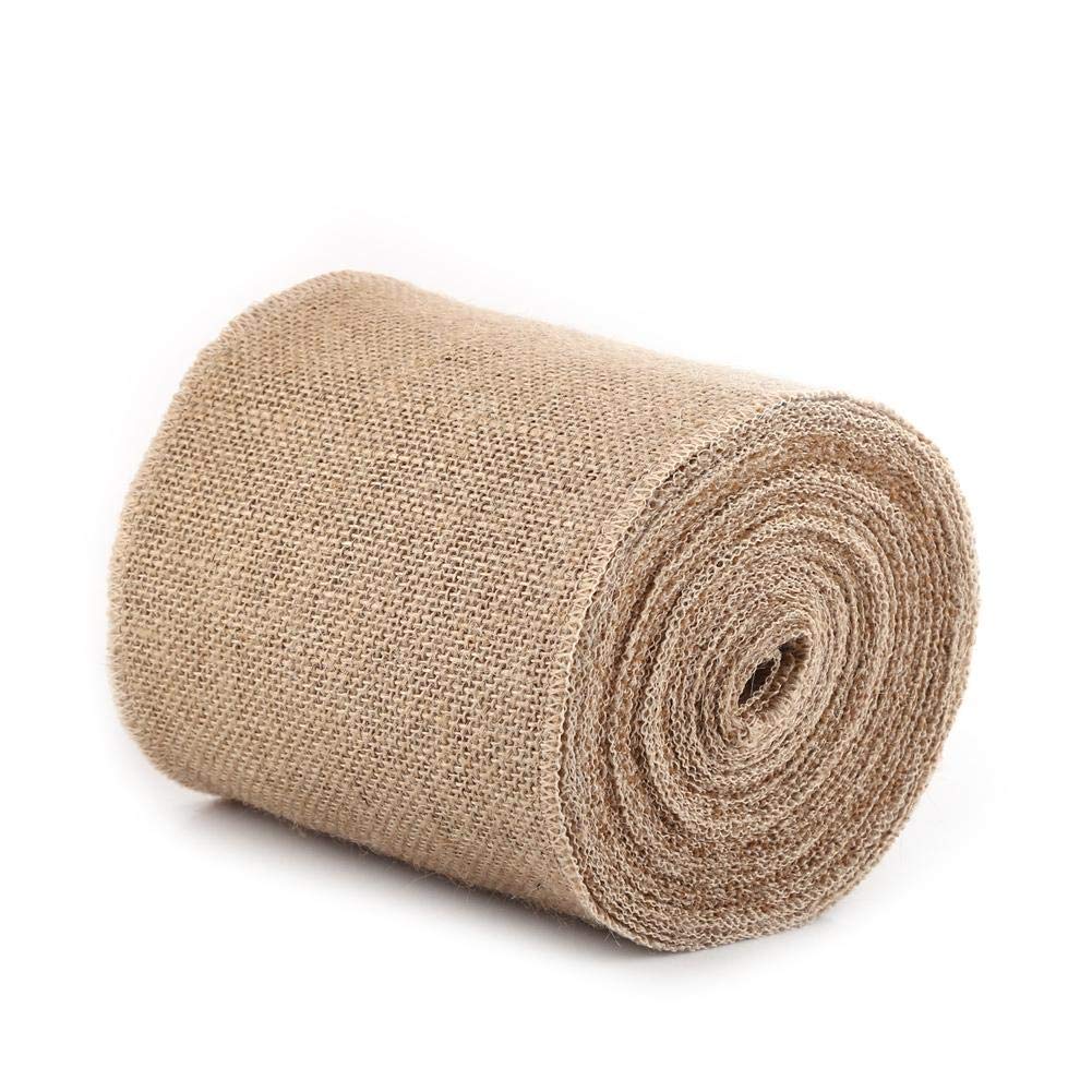Hessischer Sackleinen Stoff, 10 m gewebt rustikale hessische Jute Sackleinen Stoff Band Tischl?ufer Hochzeit Dekor (15 cm)