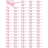 SUNYIWJIE 80 Pairs Heart Sunglasses for Women Bulk Transparent Pink Heart Shaped Sunglasses Bachelorette Party Glasses Fun Glasses for Party Favor to Add A Splash of Fun And Style