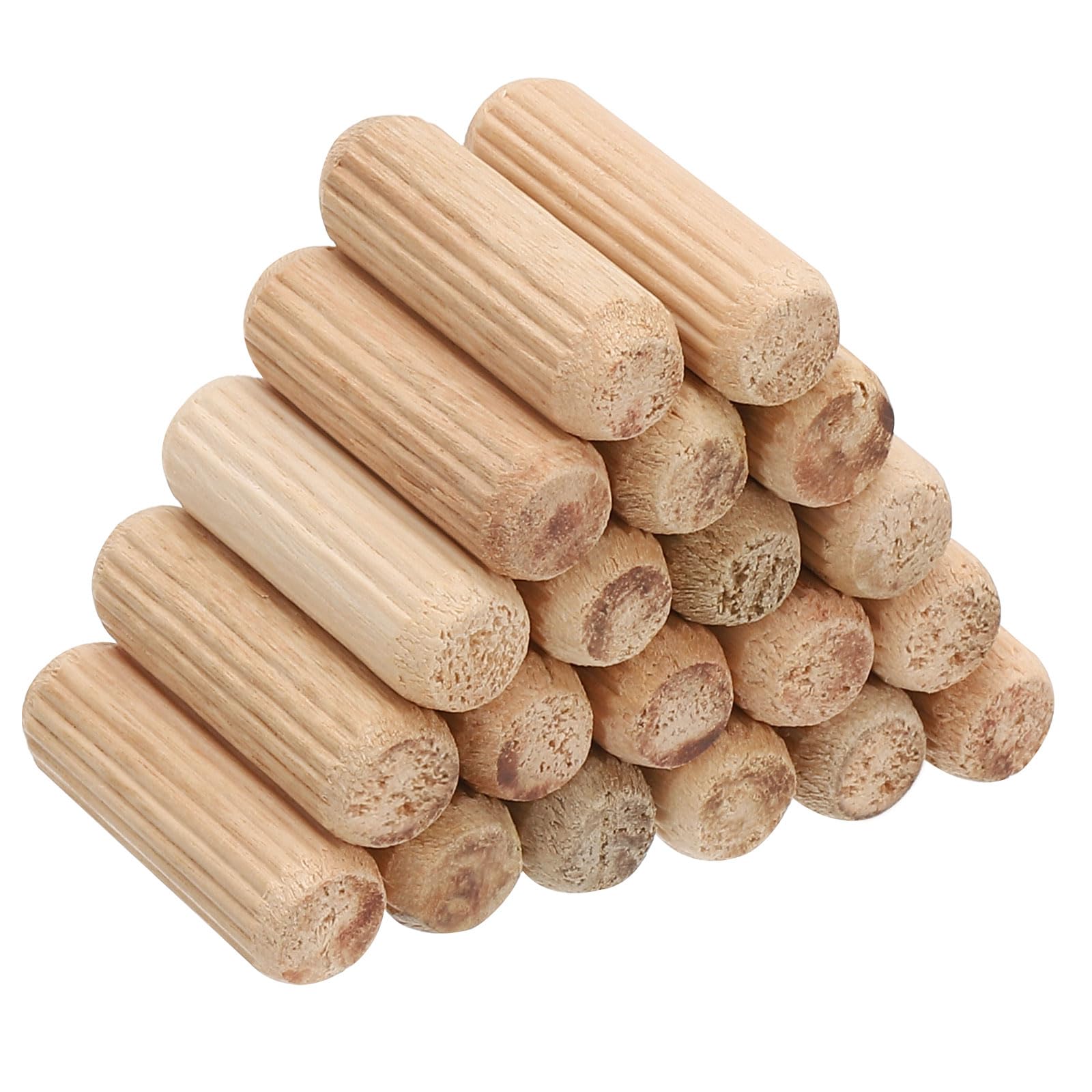 PATIKIL 3/8x1 2/7" Wooden Dowel Pins, 200Pack Wood Dried Fluted and Beveled Variety Bucket for DIY Crafts and Home Decor
