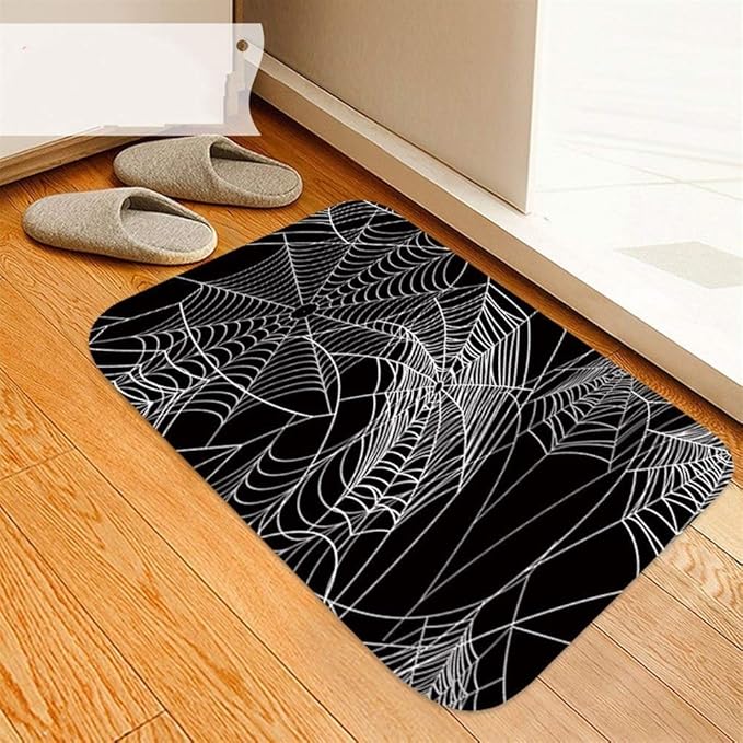 Creativa Negro reticulada estera del piso Telaraña de piso