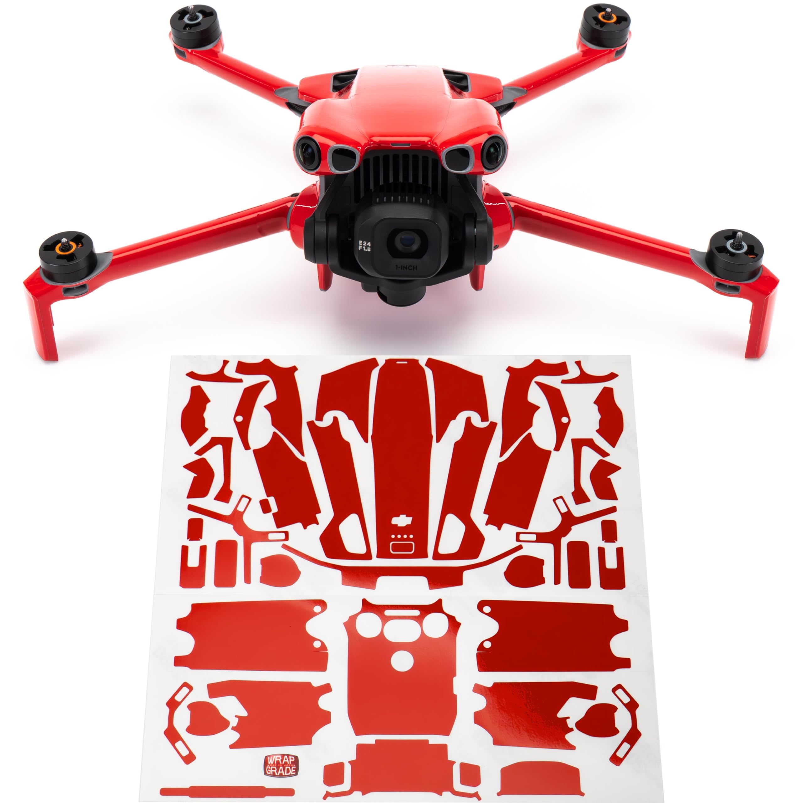 WRAPGRADE Skin Stickers Compatible with DJI Mini 5 Pro (SUPER RED)