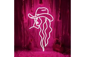 ANROOMZI Cowgirl Neon Sign, Cowgirl Hat LED Light Sign 20 Inch Western Style Wall Art Decor for Home Bar Party-Pink