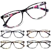 SIGVAN Ladies Reading Glasses Blue Light Blocking Spring Hinge Fashion Pattern Print Eyeglasses for Women