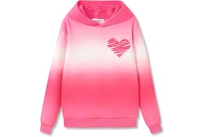 Serdomi Hoodie Sweatshirts for Girls - Soft Long Sleeve Pullover Stylish Butterfly Smiling Face Shirt Size 6-18