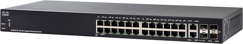 Cisco SG350-28-K9-EU 28-Port Gigabit Managed Network Switch