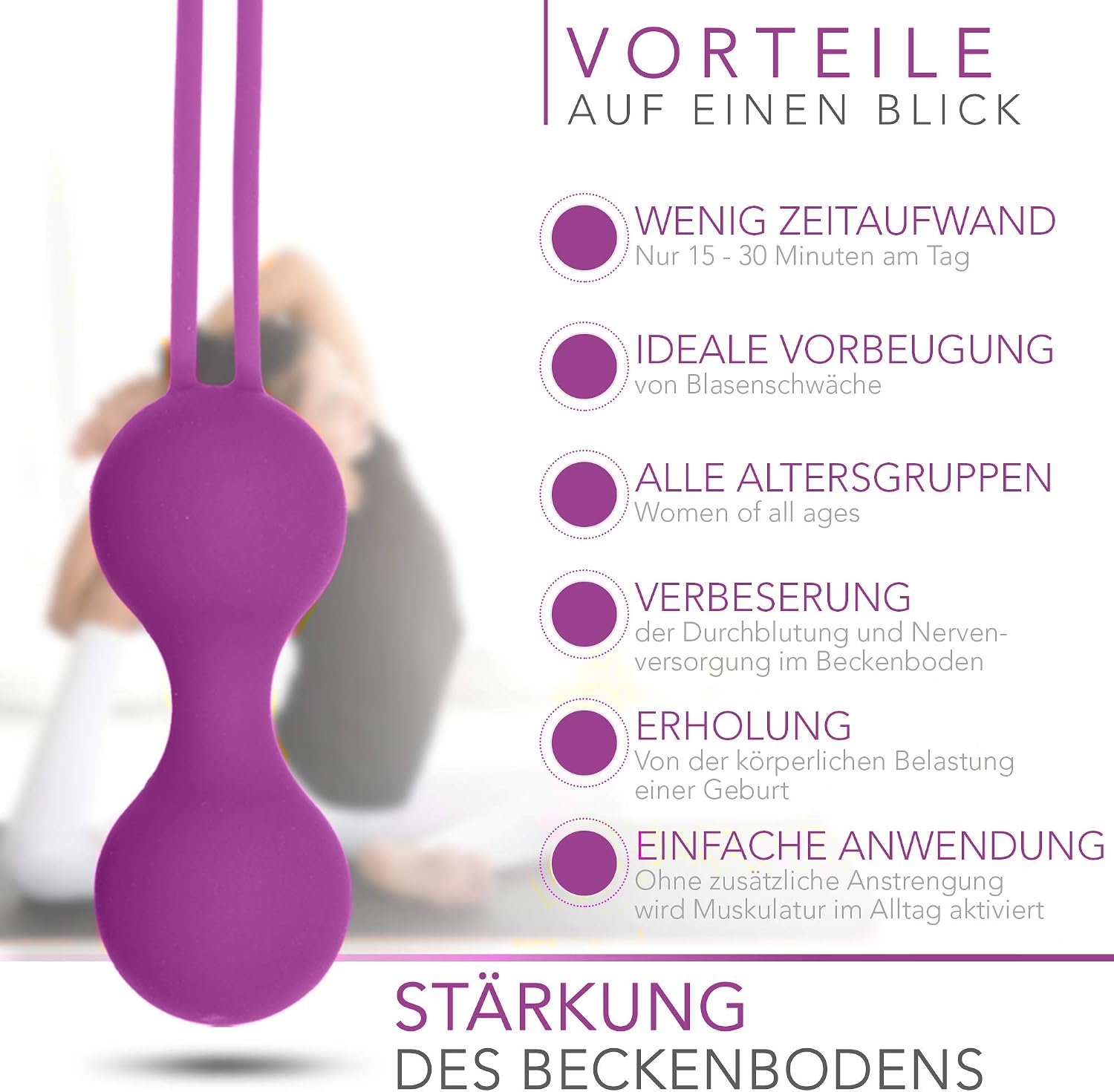 Kegel Exercise Weights for Women, The Perfect Set for Pelvic Floor Training and Bladder Control, for Beginners and Advanced - Image 3