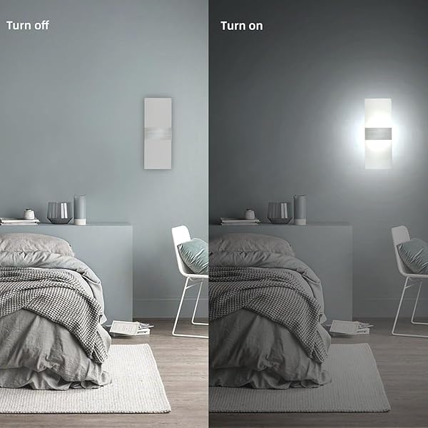KICAAO MODERN WALL SCONCES 4 PACK, LED WALL LIGHT 10W, WALL SCONCE UP DOWNLIGHT, HARDWIRED ACRYLIC WALL LIGHT LIGHTING, SUITABLE FOR LIVING ROOM CORRIDOR BEDSIDE (COOL WHITE 6000K 4PACK)