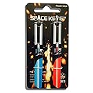 2 Red and Light Blue Saber Shaped Space Keys Kwikset KW1 KW10
