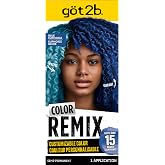 got2b Color Remix Semi-Permanent Hair Color, Blue Euphoria 095, 7.05 Oz | Customizable vibrant or pastel shade, Easy at-home use, Up to 15 washes, Vegan formula, Includes conditioner, Brush and tray
